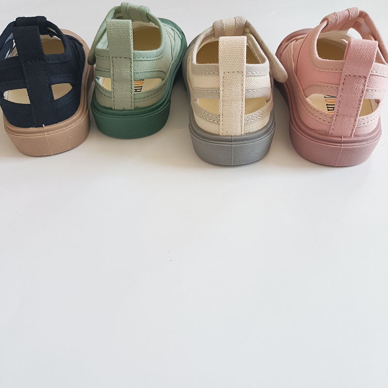 [Hàng Có Sẵn Bán Chạy] Giày Sandal Thể Thao Canvas Đế Mềm Phối Lưới Thoáng Khí Hở Ngón Mùa Hè Dễ Phối Đồ Cho Bé Trai