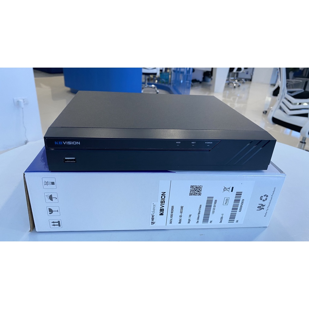 (Cần có thợ lắp đặt) Đầu ghi hình NVR 4 kênh IP H.265 / H.265+ KBVISION KX-A8124N2
