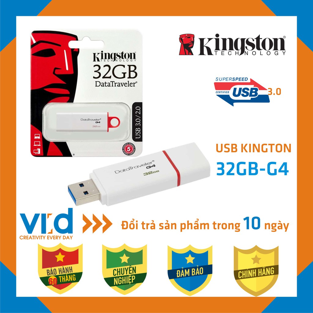 [USB 3.0 CHÍNH HÃNG] USB King.Ston 3.0 DataTraveler G4-32GB - Bảo hành 60 tháng !!