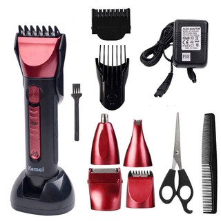 Tông đơ KeMei 8058 đỏ đen -AL