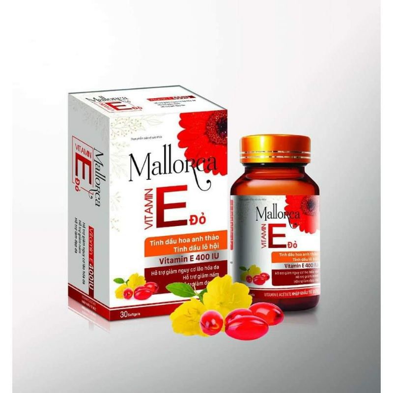 MALLORCA Vitamin E  400 I - Đẹp Da, Chống Lão Hoá, Hỗ Trợ Giảm Nám