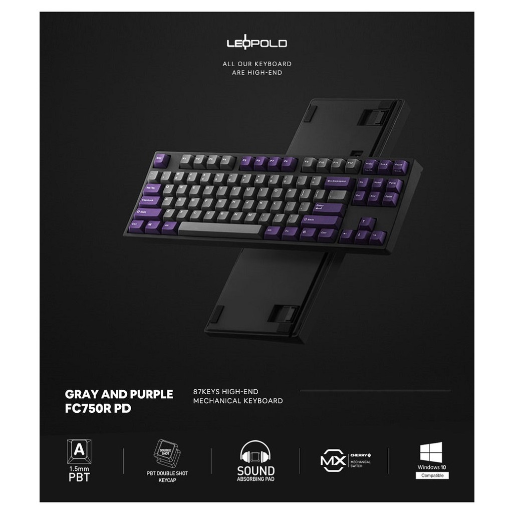 Bàn phím cơ Leopold FC750R PD Gray Purple - HÀNG CHÍNH HÃNG | BigBuy360 - bigbuy360.vn