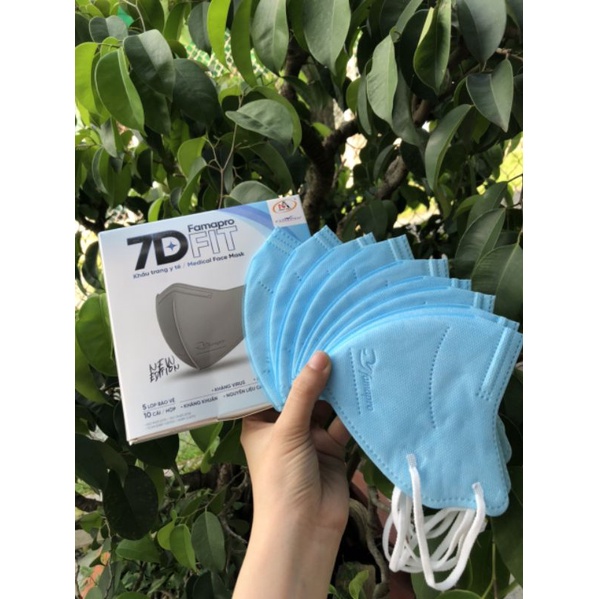 Khẩu trang 7D FIT người lớn 5lớp Platium kháng khuẩn Famapro công ty Nam Anh