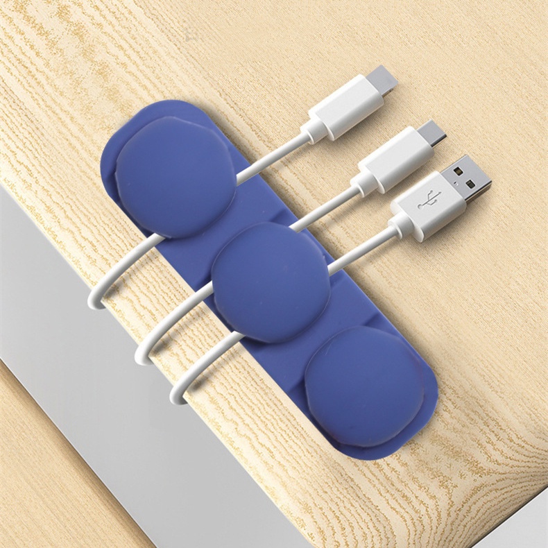 1 Dụng Cụ Cố Định Dây Cáp / Dây Cáp Sạc / Chuột Bằng Silicon Màu Trơn Siêu Dính