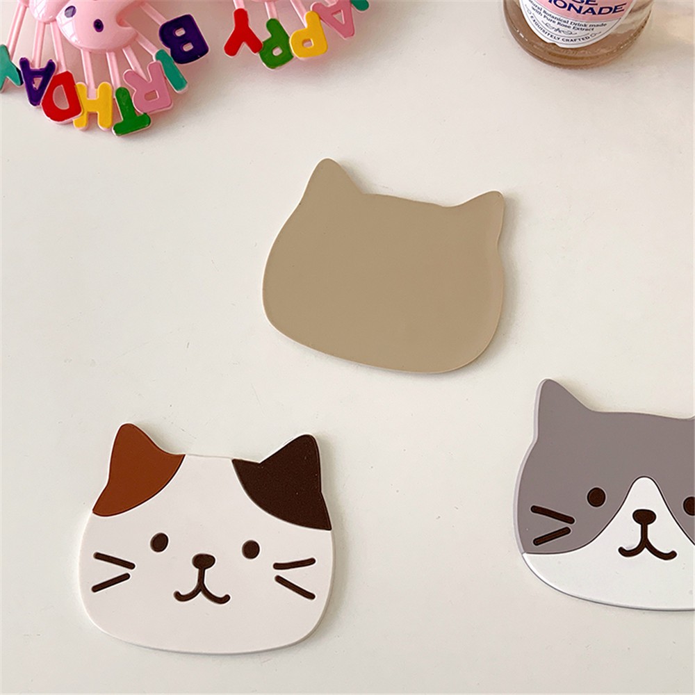 Dễ Thương Miếng Lót Bàn Ăn Bằng Silicon Pvc Chống Trượt Cách Nhiệt Hình Mèo Hoạt Hình Đáng Yêu