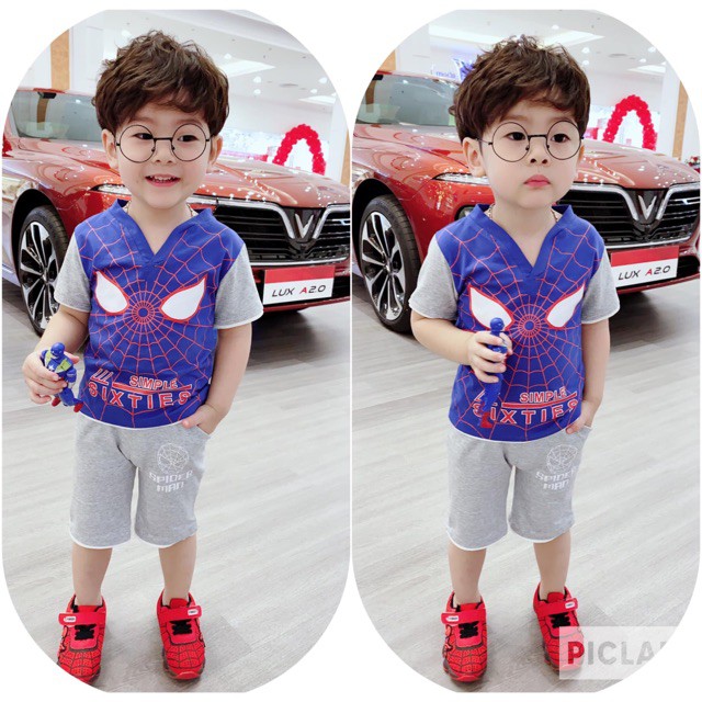 (Cổ Tròn)Bộ Siêu Nhân Cho Bé