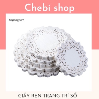 Chebishop Set 10 tờ giấy nền ren trang trí sổ, bullet journal vintage, làm thiệp