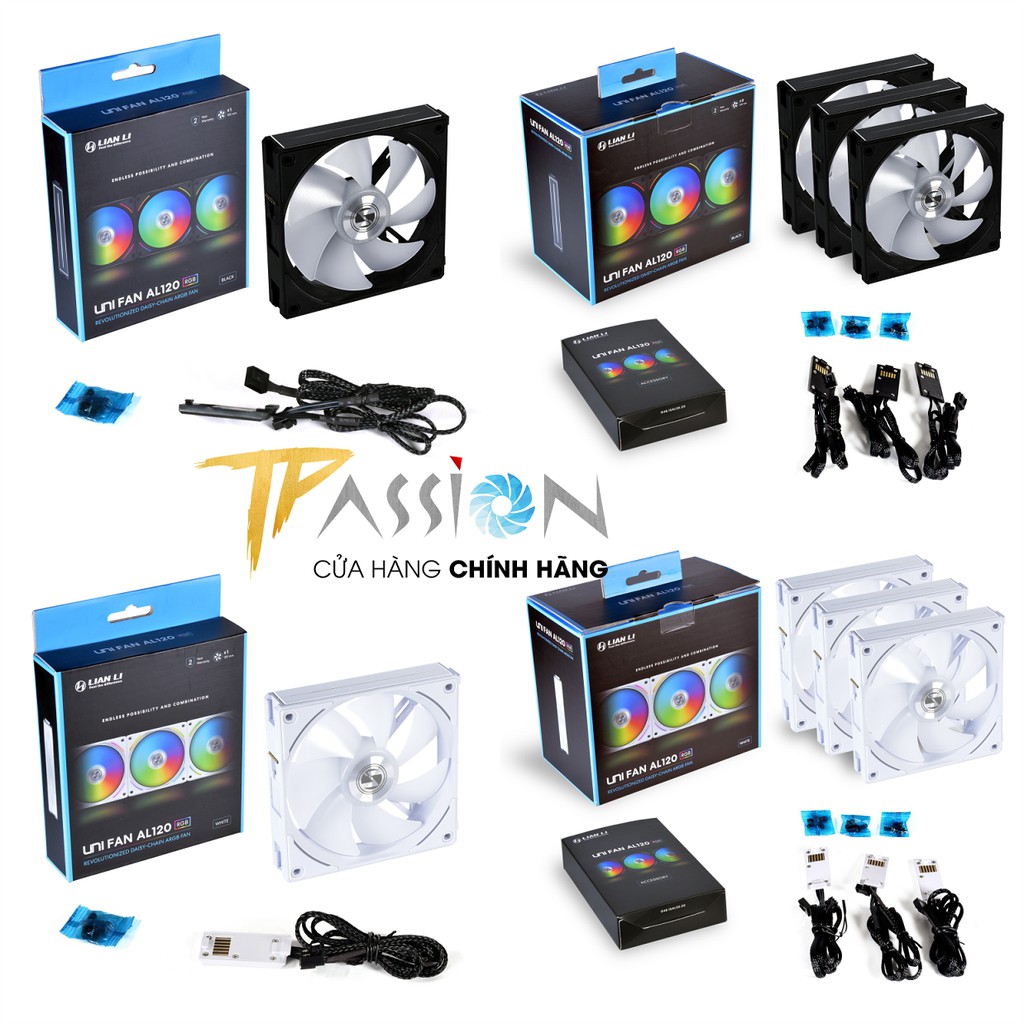 Quạt tản nhiệt LIAN LI UNI FAN AL120 | AL140 LED ARGB 5V - Fan ghép nối không dây, Tốc 1900RPM, PWM, fan case 12cm, 14cm