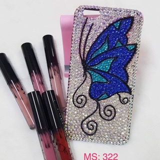 Ốp lưng handmade đính đá thủ công bướm hoa ms 322