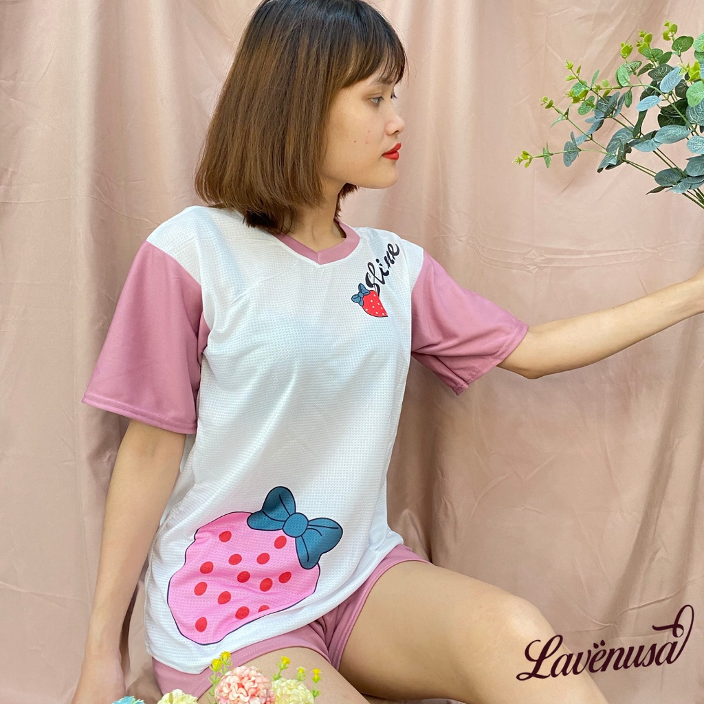 Bộ mặc nhà nữ cotton mùa hè freesize nhiều hình dễ thương LAVENUSA QA27