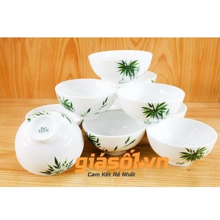 Bộ 10 Bát ăn cơm cao cấp gốm sứ Bát Tràng hình Cây Trúc