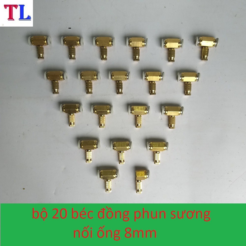 bộ 20 béc phun sương bằng đồng - béc phun sương