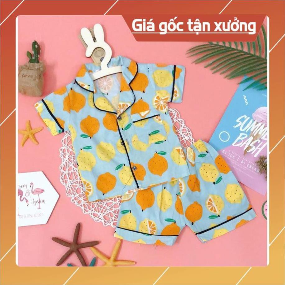 Quần áo trẻ em,đồ bộ em bé - Pijama thô lụa viền ren in hình cho bé gái từ 8 đến 18kg