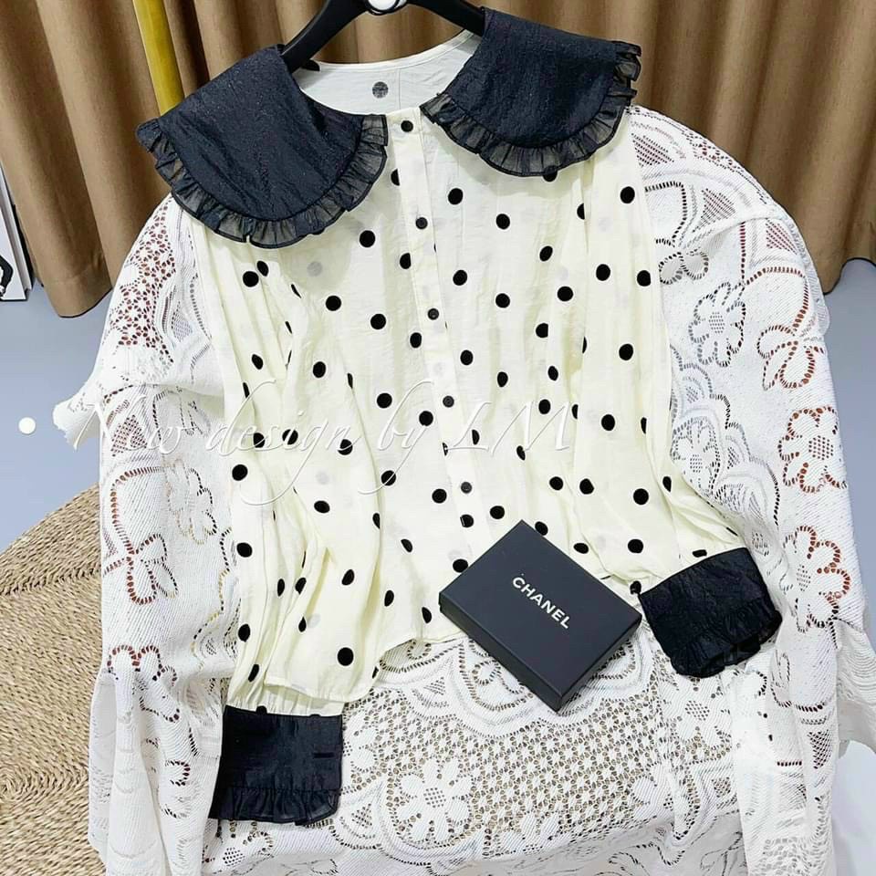 một chiêc áo sơ mi đẹp thời trang chấm bi