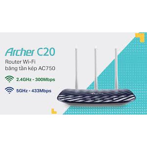 TP-Link AC 750Mbps Bộ phát wifi không dây (Thiết bị mạng) - Archer C20 - Hàng Chính Hãng đổi mới trong 24 tháng bảo hành