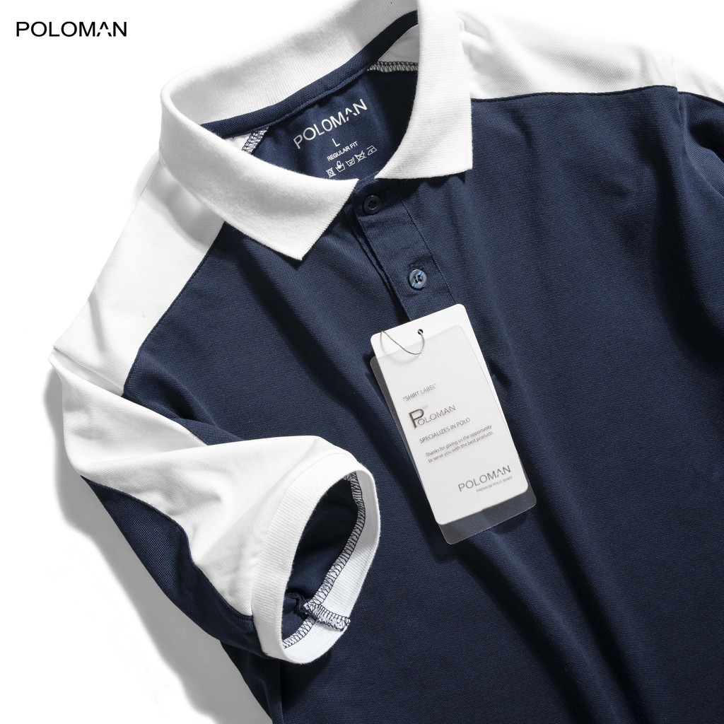 Áo Polo nam cổ bẻ phối Botar vải cá sấu Cotton xuất xịn,chuẩn form,sang trọng-lịch lãm P22 - POLOMAN | BigBuy360 - bigbuy360.vn
