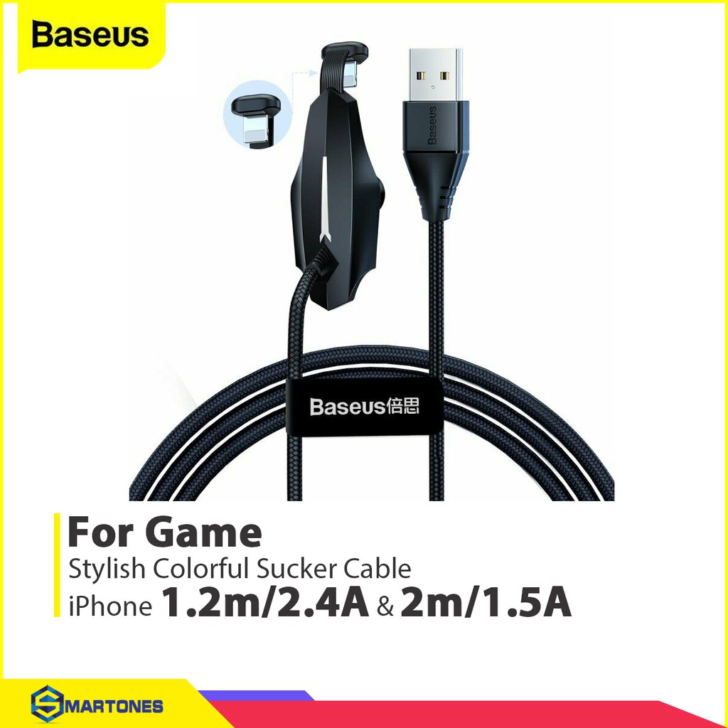 Cáp sạc Baseus Stylish Color Sucker chuyên game mobile chuẩn Lightning và Type C cho iPhone , Android hỗ trợ báo đèn