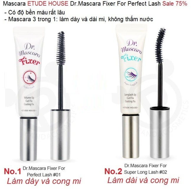 [Chính hãng] [DATE11.2024] Mascara làm dài và dày mi Etude House Dr. Mascara Fixer For Perfect Lash, For Super Long Lash