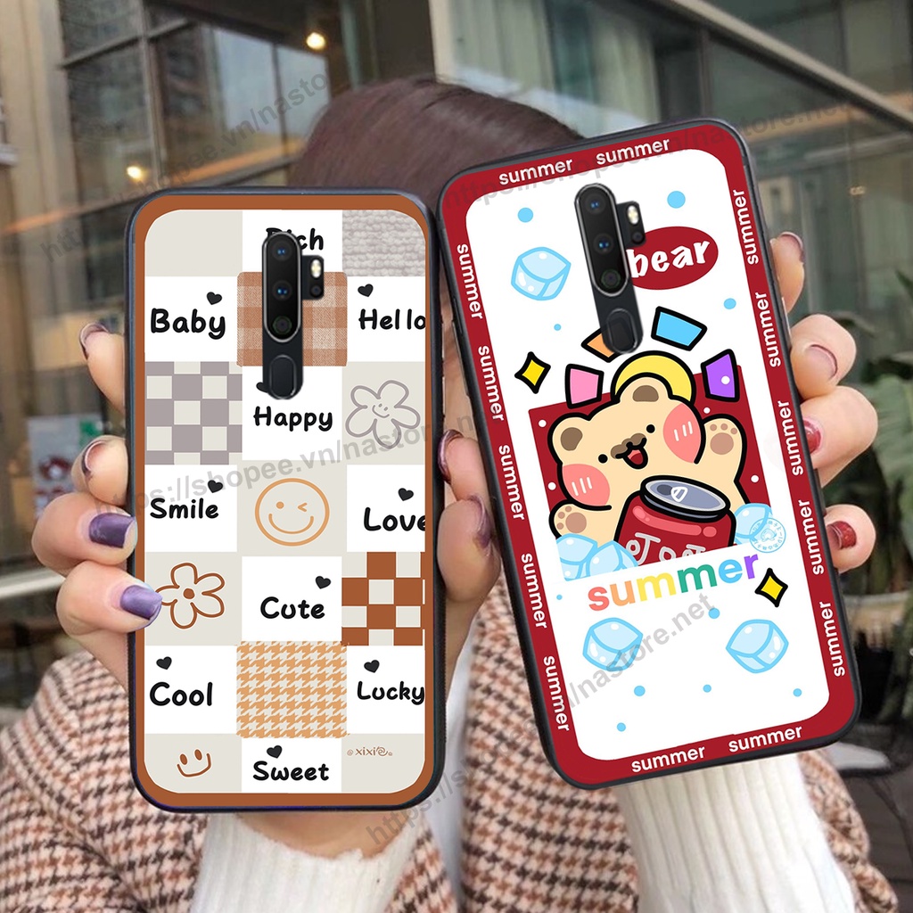 Ốp lưng Oppo A5 2020 / A9 2020 trái tim hình gấu cute cá tính, giá rẻ, cực bền
