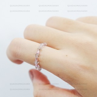 Nhẫn hạt cườm phối màu tím và xám khói lấp lánh #smokey