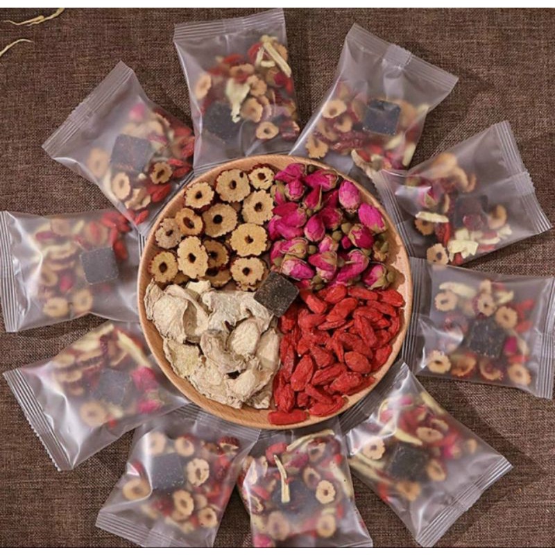 10 gói trà gừng đường nâu hoa hồng