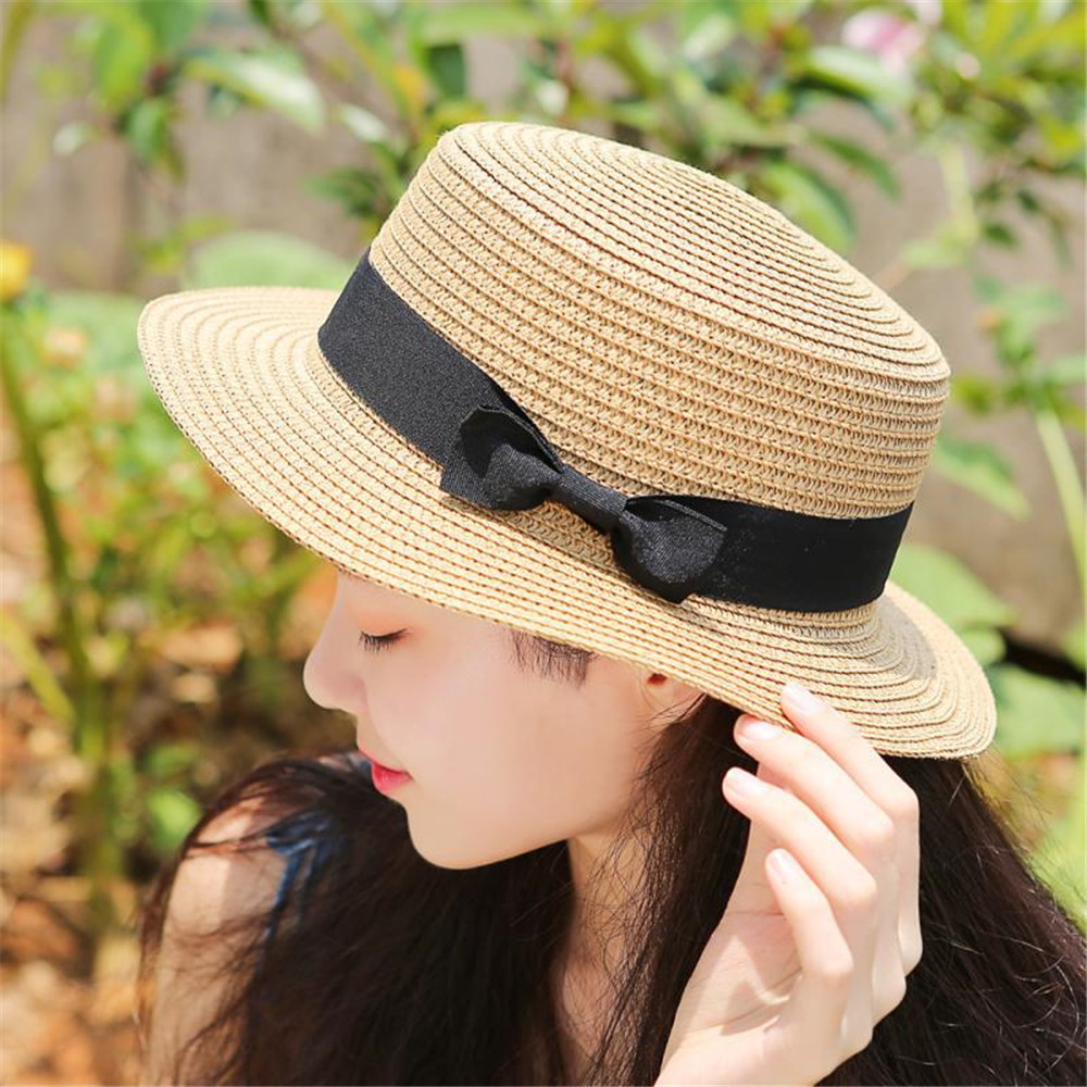 Nón Cói Rộng Vành Thoáng Khí Thắt Nơ Thời Trang Đi Biển Mùa Hè Cho Nữ
