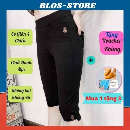 Quần Ngố Nữ 🍀FRRESHIP🍀 Quần Legging Lửng Chất Umi Co Giãn 4 Chiều Không Ra Màu