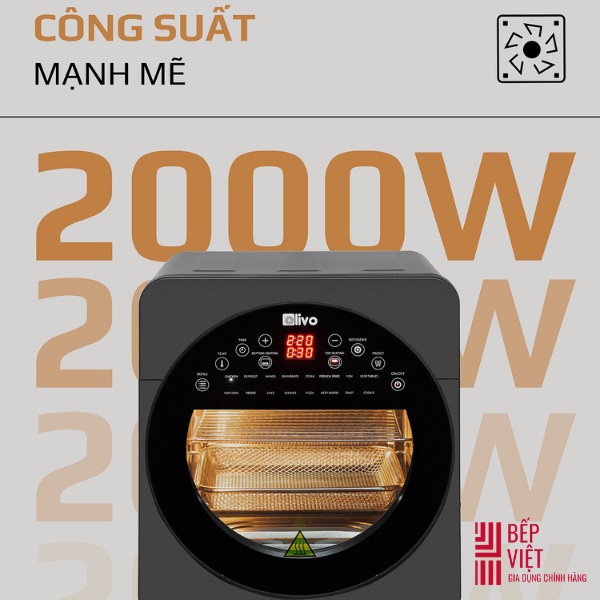 Nồi Chiên Không Dầu OLIVO AF15 – Dung Tích siêu lớn 15L – Bảo hành 2 năm - bepvietstore.com