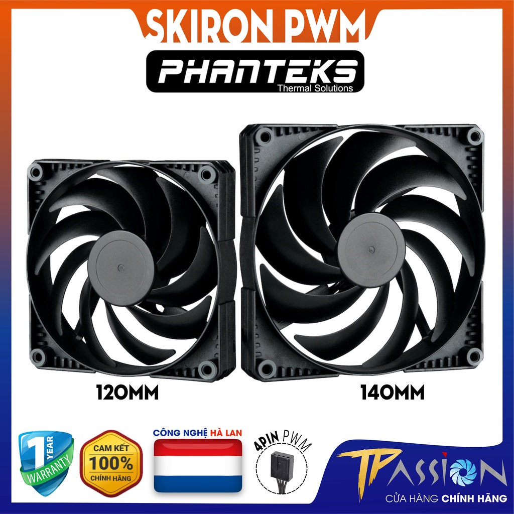 Quạt tản nhiệt fan case Phanteks Skiron 120 | 140mm SK PWM Fan - Chính hãng, Skiron 12cm PH-F120SK,  PH-F140SK 14cm