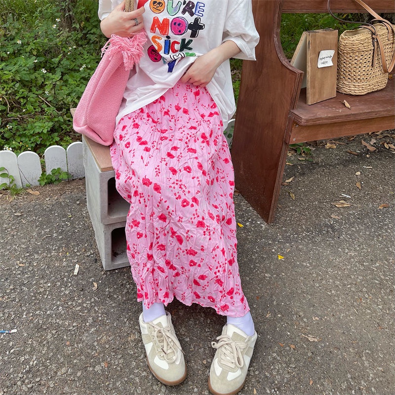 Chân Váy Chữ A Lưng Cao Dáng Chữ A Họa Tiết Hoa Thời Trang Mùa Hè Mới