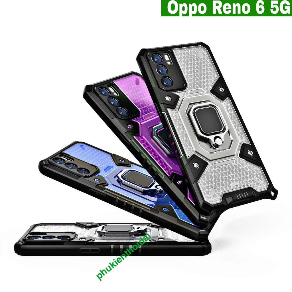 Ốp lưng Oppo Reno 6 6G tổ ONG IRING không gian mới chống sốc giá đỡ xem phim cao cấp