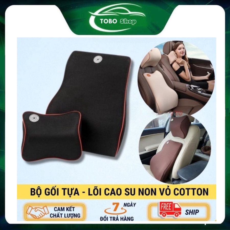 Gối Tựa Đầu Tựa Lưng ❤️FREESHIP❤️ Gối Tựa Đầu Và Tựa Lưng Ô Tô Cao Su Non Cao Cấp | Cực Kì Êm Ái | Bảo Hành 1 Đổi 1 !