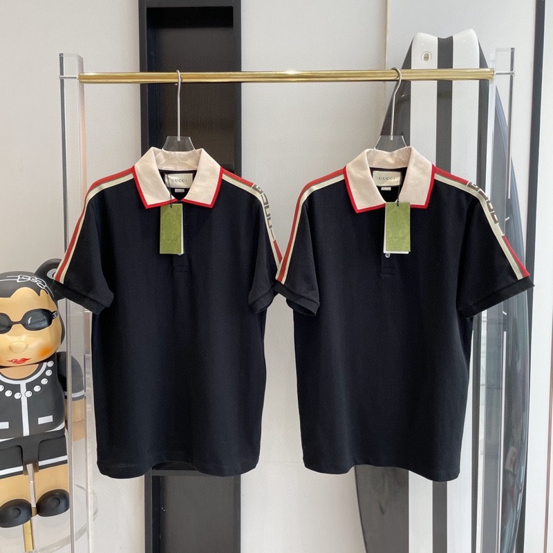 Áo polo tay ngắn vải cotton in chữ sành điệu cho Nam nữ 2021