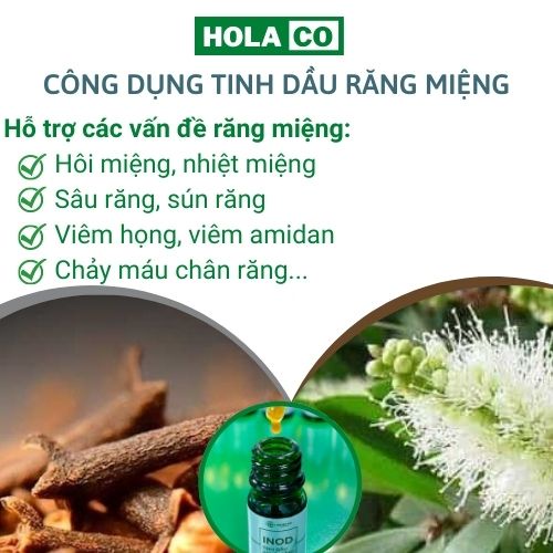 Inod hôi miệng Huyền Phi, tinh dầu răng miệng hết mùi hôi miệng, nhiệt miệng, viêm lợi, chảy máu chân răng