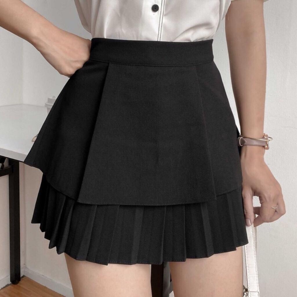 Chân Váy Đen Dáng Xòe 2 Tầng Chất Liệu Tuyết Mưa Siêu Hot | BigBuy360 - bigbuy360.vn