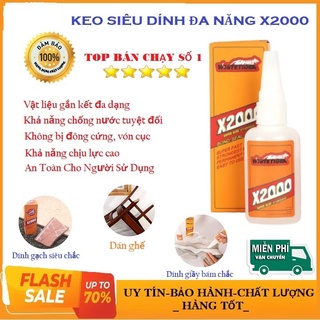 Keo Dán X2000 Siêu Dính💥Hỏa Tốc 1h💥Keo Dán Đa Năng Dán Tất Cả Vật Liệu Bằng Gỗ, Vải, Gốm Sứ, Nhựa An Toàn Với Da Tay