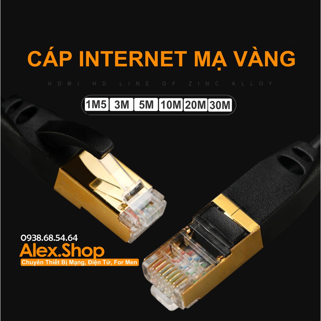 Cáp Mạng Cat6 Internet/LAN Tiêu Chuẩn Bấm Sẵn 2 Đầu- Dài 1.5/3/5/10/20/30M