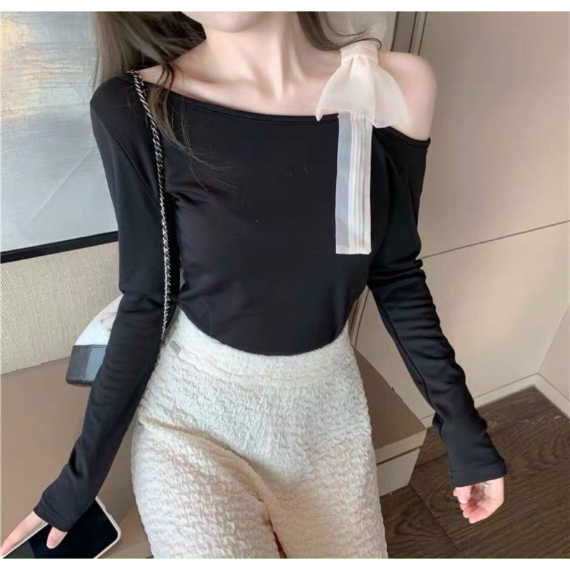 ÁO TRỄ VAI BUỘC NƠ CHẤT LEN GIẤY MỀM MỊN FREE SIZE