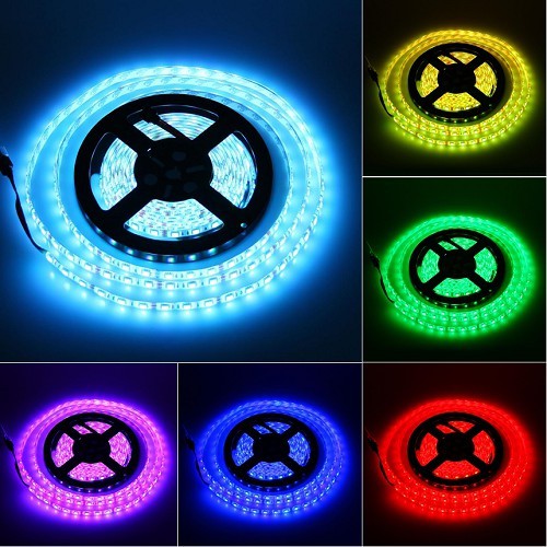 Cuộn led dây dán 5m trang trí 1 màu và nhiều màu