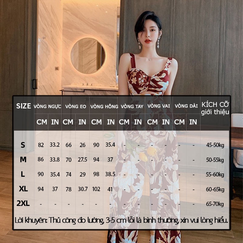ZY·HT 🌷 Bộ áo liền quần 3798 in họa tiết độc đáo màu đỏ phong cách âu mỹ cổ điển thời trang mùa hè