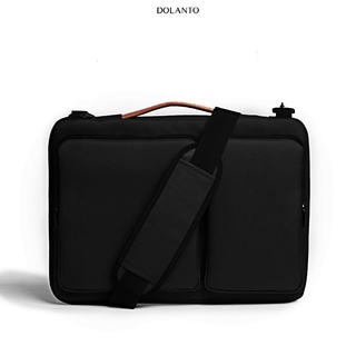 Cặp Xách MACBOOK ĐEN XÁM Chống Sốc Chống Thấm Nước Cao Cấp Thời Trang Vải Canvas Đựng Laptop Nam Nữ Balo DOLANTO