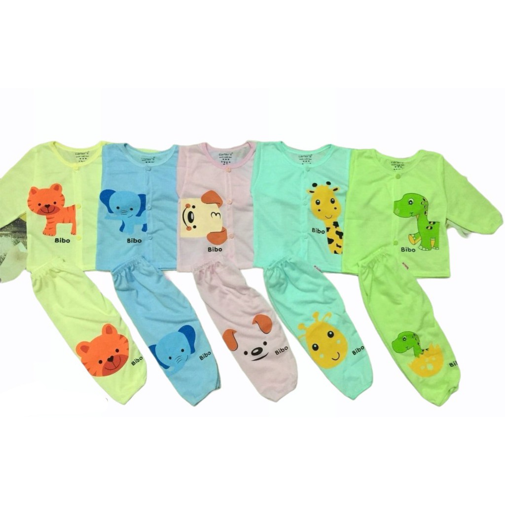Đồ Mặc Nhà "Dài khuy màu " Carrter cho bé 3 - 14kg