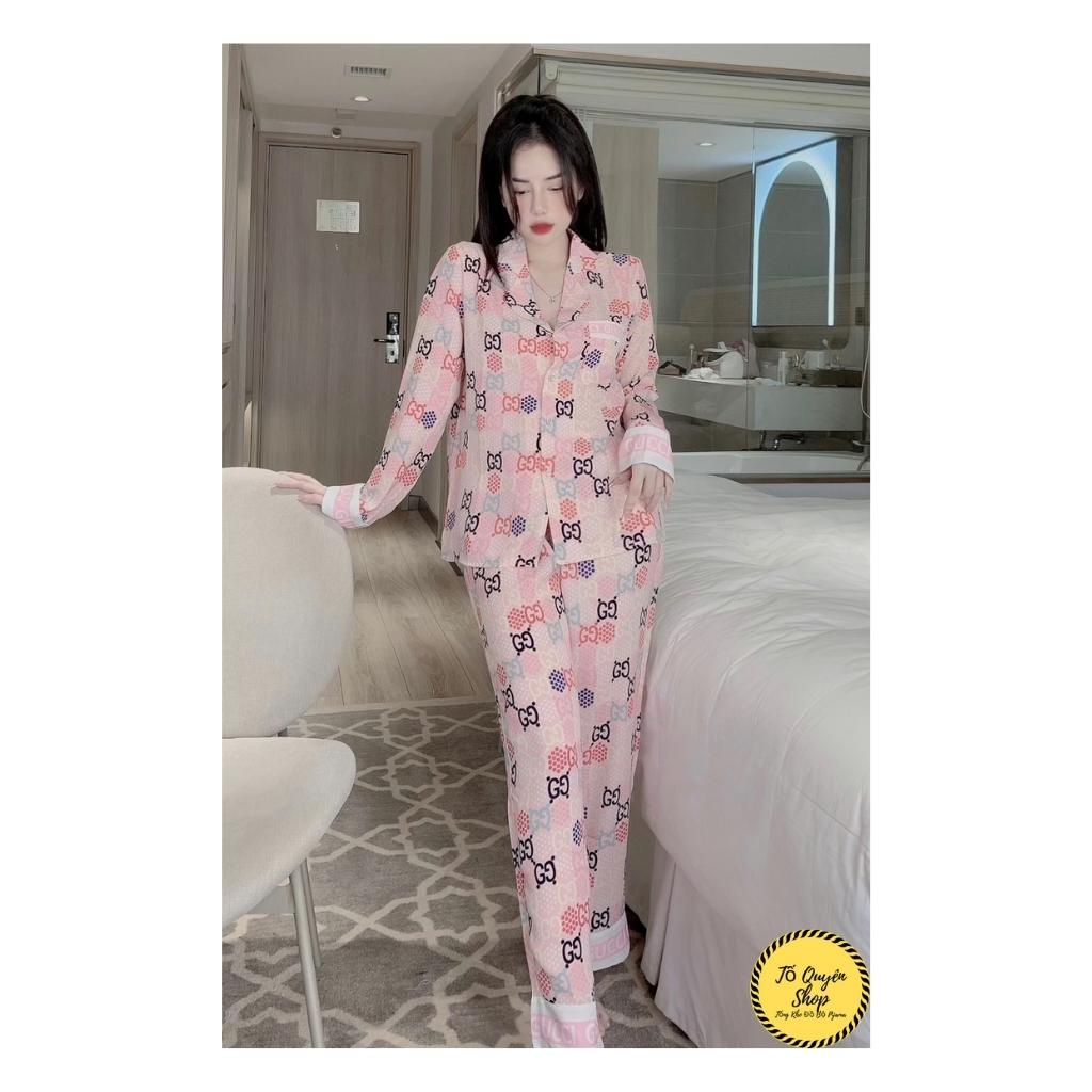 Đồ ngủ nữ bộ pijama mặc nhà dài tay dễ thương chất liệu mango mềm mịn cao cấp TỐ QUYÊN SHOP