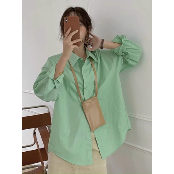 [AN MỘC] Áo sơ mi màu trộm rộng phong cách cá tính cho nữ