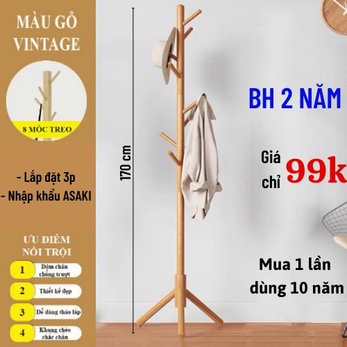 Giá Treo Quần Áo, Cây Treo Quần Áo Bằng Gỗ Trang Trí Phòng , Đồ Decor Phòng