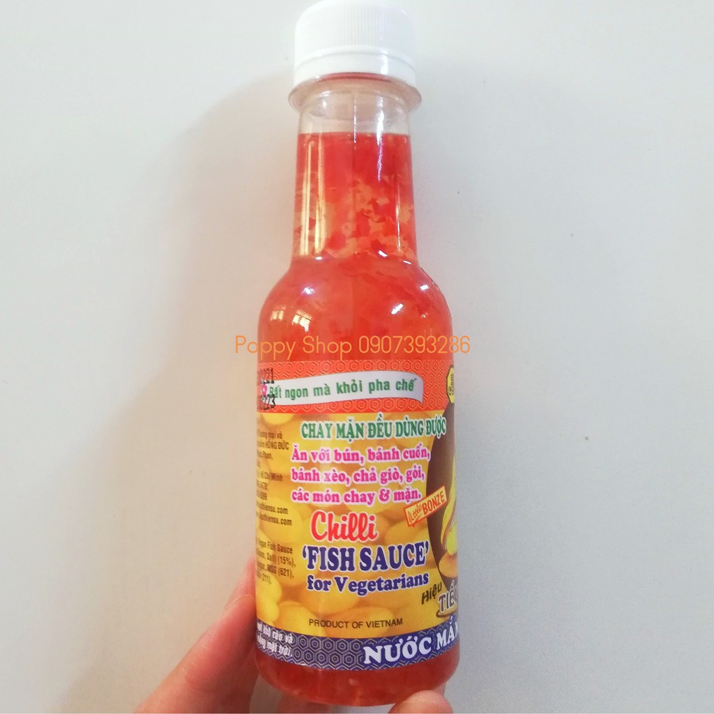 Chai Nước Mắm Ớt Chay Pha Sẵn Tiểu Thiền Sư Vegetarian Chilli Fish Sauce 180 ml