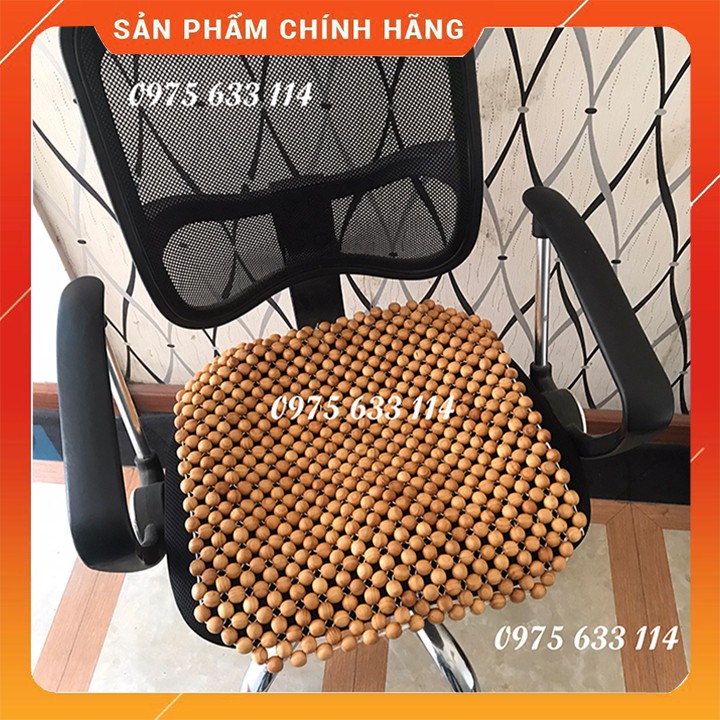 Đệm ghế văn phòng, ô tô FREESHIP Tấm lót ghế vuông hạt gỗ Thông cao cấp KT 45x45cm hạt 18li dùng cho ghế văn phòng