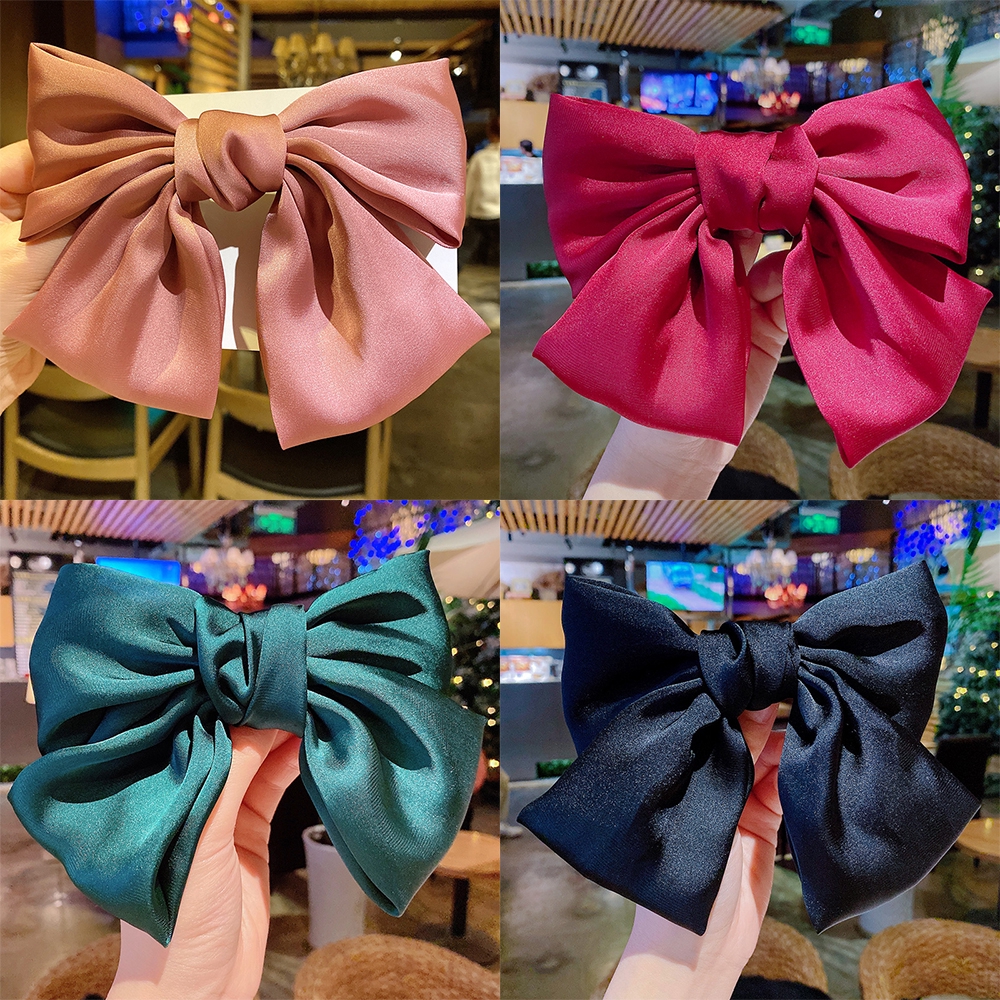 Day buộc tóc/kẹp tóc nơ ruy băng cỡ lớn thời trang Hàn Quốc