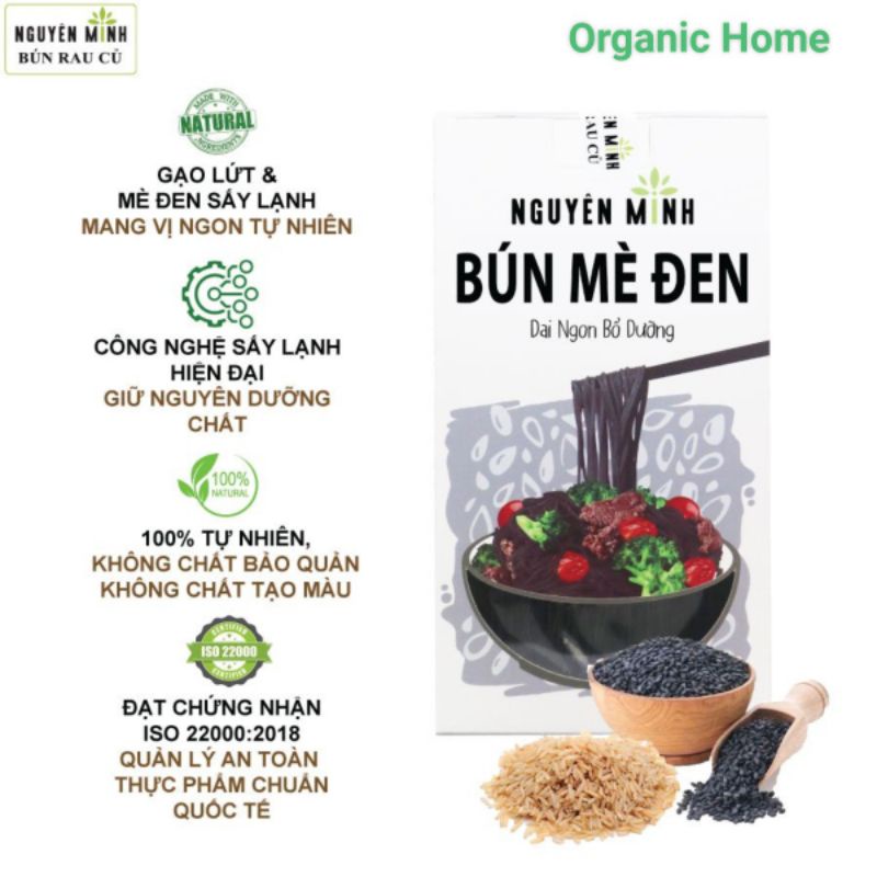 Bún Mè Đen Nguyên Minh - [ Hộp 300gr] Bún rau củ không chất bảo quản, không tạo màu. Dai Ngon Bổ Dưỡng.