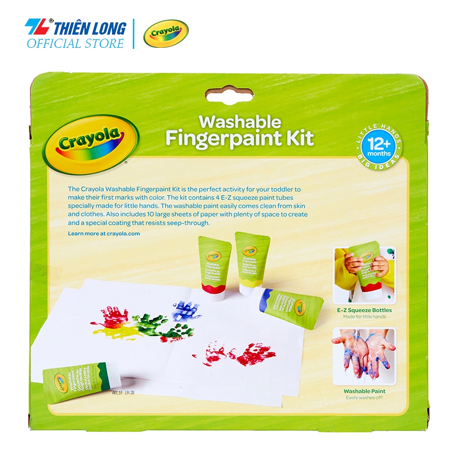 Bộ 4 màu nước cho bé có thể rửa được Crayola Washable Fingerpaint Kit